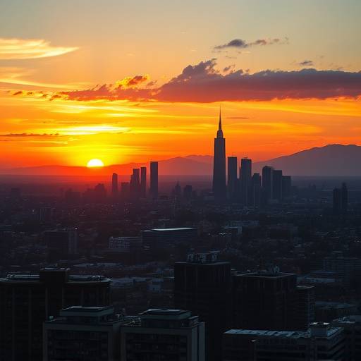 Johannesburg skyline at sunset