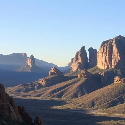 Panorama of the Cederberg mountains with unique rock formations