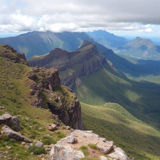 The rugged landscape of the Drakensberg Mountains