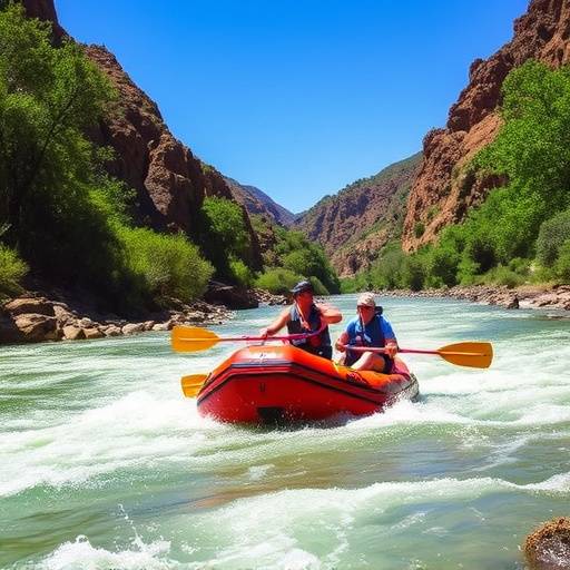 White water rafting down the Orange River in a thrilling adventure tour.